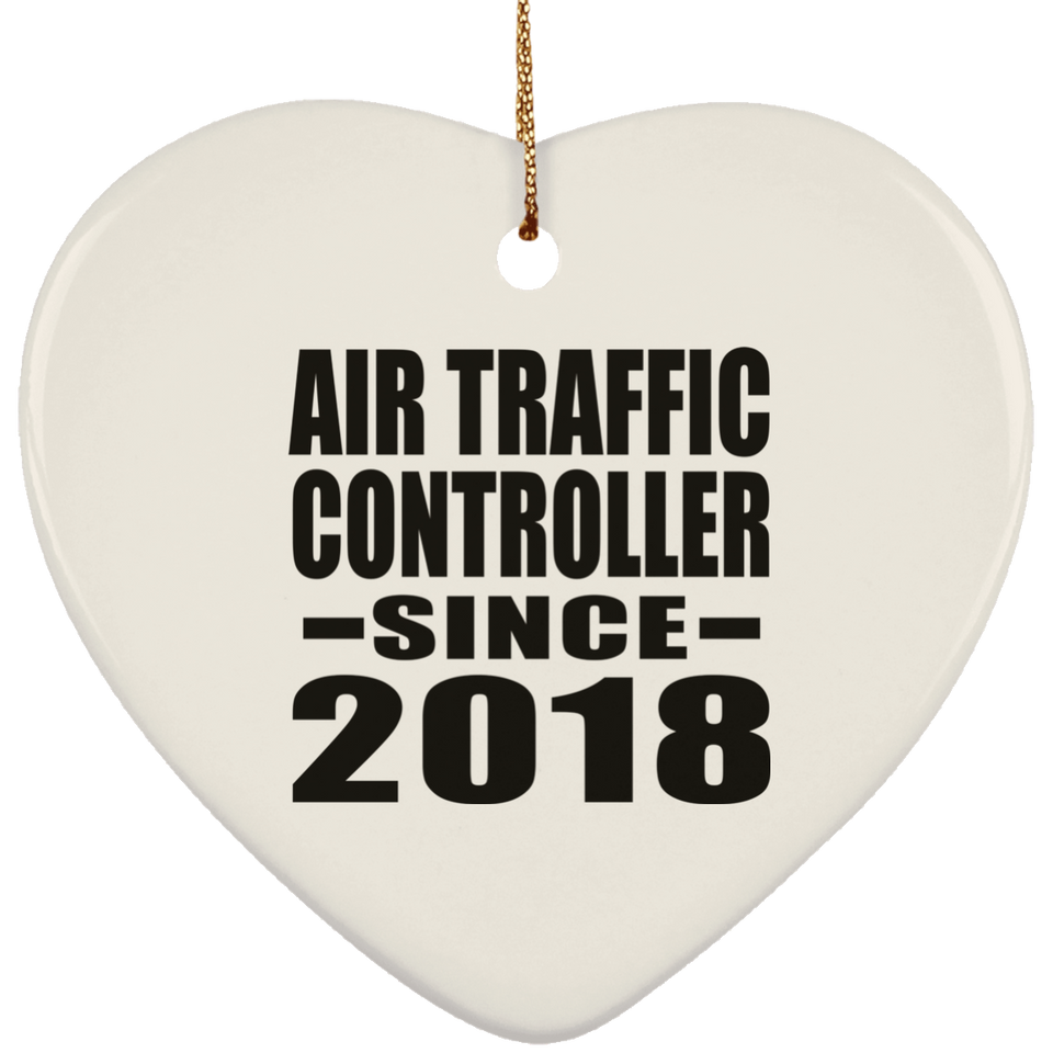 Air Traffic Controller Since 2018 - Heart Ornament