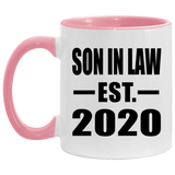 Son In Law Established EST. 2020 - 11oz Accent Mug Pink