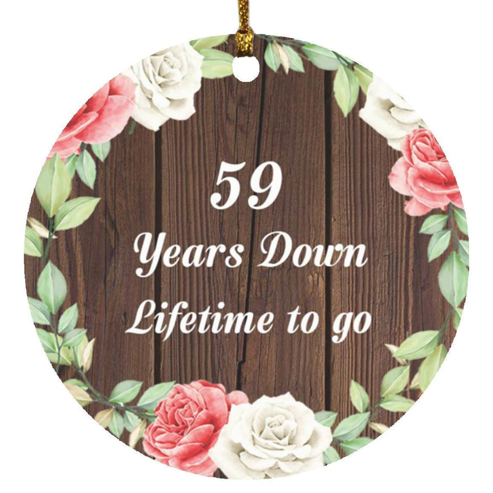 59th Anniversary 59 Years Down Lifetime To Go - Circle Ornament A