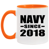 Navy Since 2018 - 11oz Accent Mug Orange