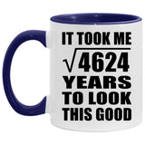 68th Birthday Took Square Root of 4624 Years To Look Good - 11oz Accent Mug Purple