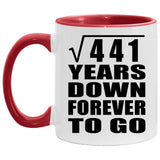 21st Anniversary Square Root of 441 Years Down Forever To Go - 11oz Accent Mug Red
