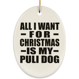 All I Want For Christmas Is My Puli Dog - Oval Ornament
