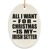 All I Want For Christmas Is My Irish Setter - Oval Ornament