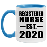 Registered Nurse Established EST. 2020 - 11oz Accent Mug Blue