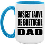 Basset Fauve De Bretagne Dad - 15oz Accent Mug Blue