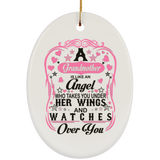 Grandmother Is Like An Angel Takes You Under Her Wings - Oval Ornament
