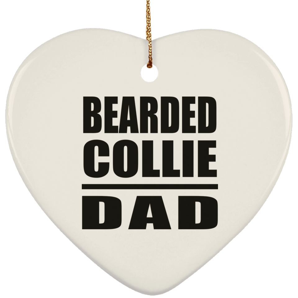 Bearded Collie Dad - Heart Ornament