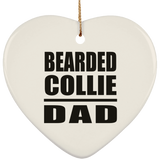 Bearded Collie Dad - Heart Ornament