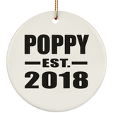 Poppy Established EST. 2018 - Circle Ornament