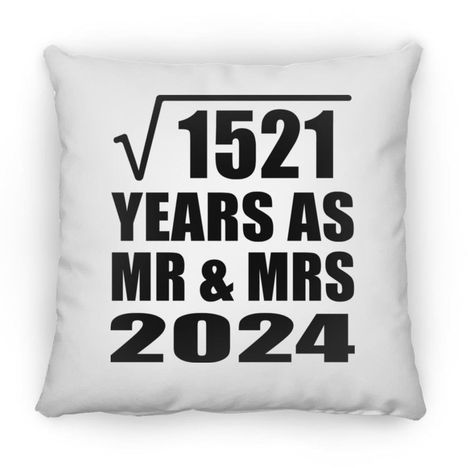39th Anniversary Square Root of 1521 Years As Mr & Mrs 2024 - Throw Pillow