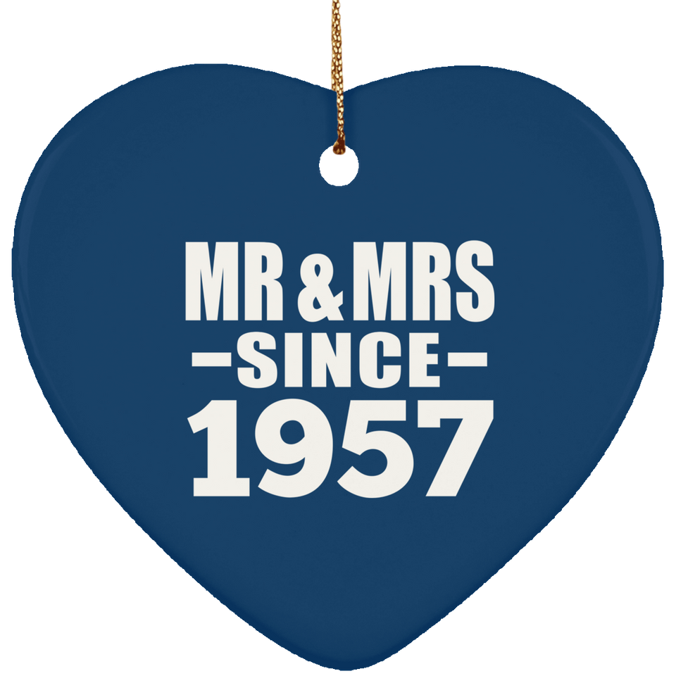 67th Anniversary Mr & Mrs Since 1957 - Heart Ornament