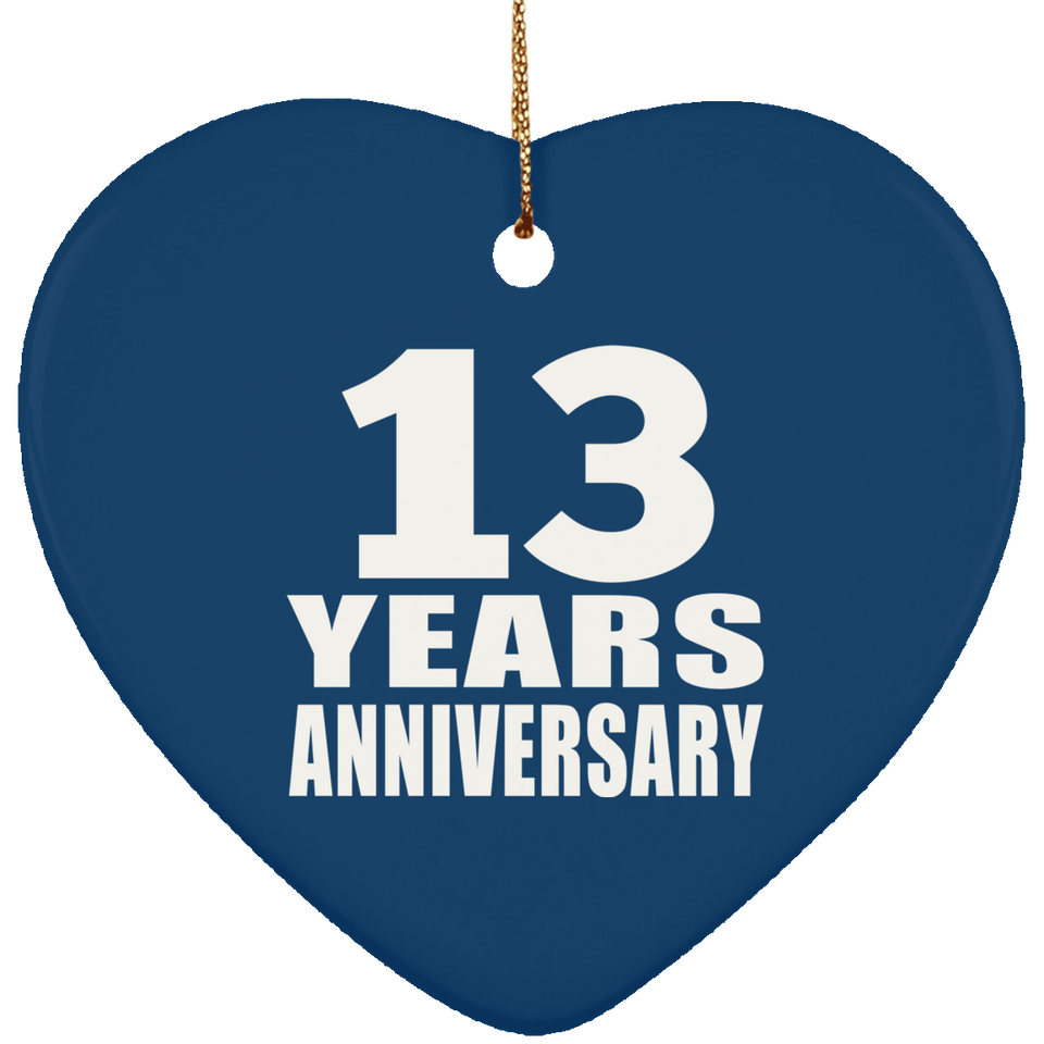 13th Anniversary 13 Years - Heart Ornament