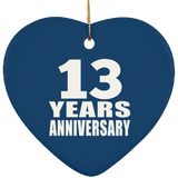 13th Anniversary 13 Years - Heart Ornament