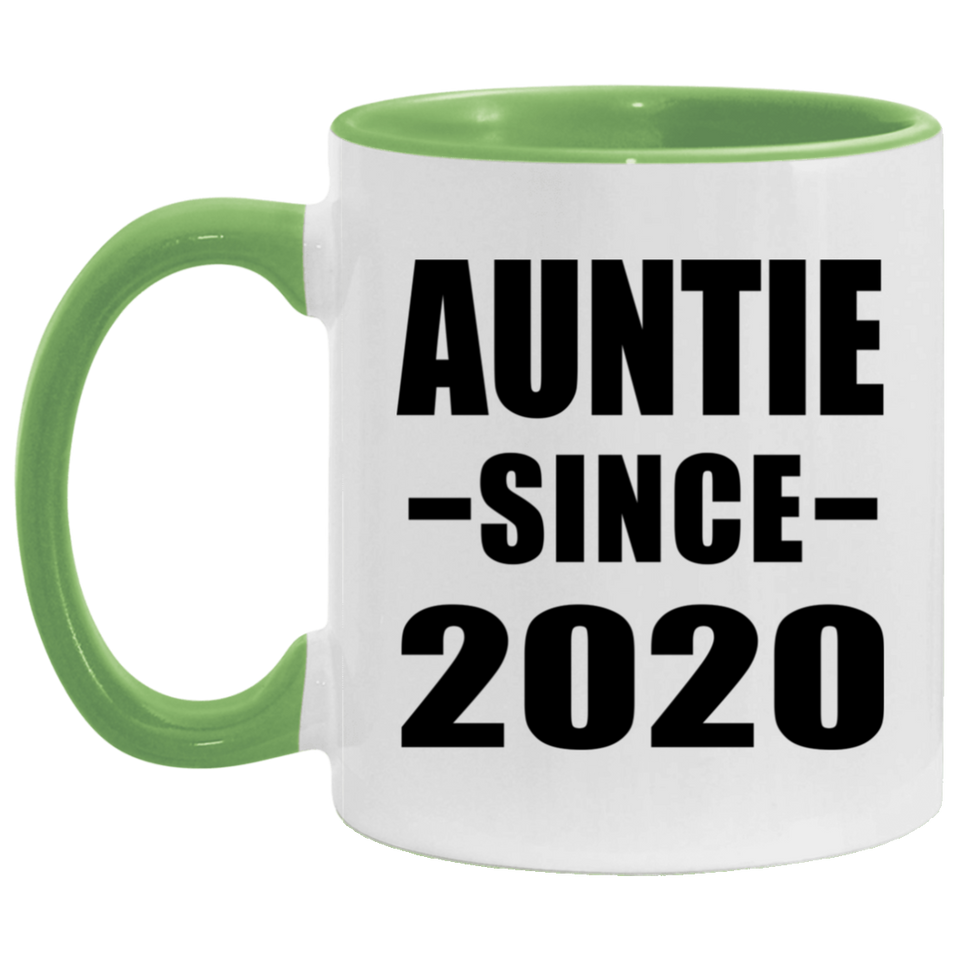 Auntie Since 2020 - 11oz Accent Mug Green