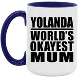 Yolanda World's Okayest Mum - 15oz Accent Mug Purple