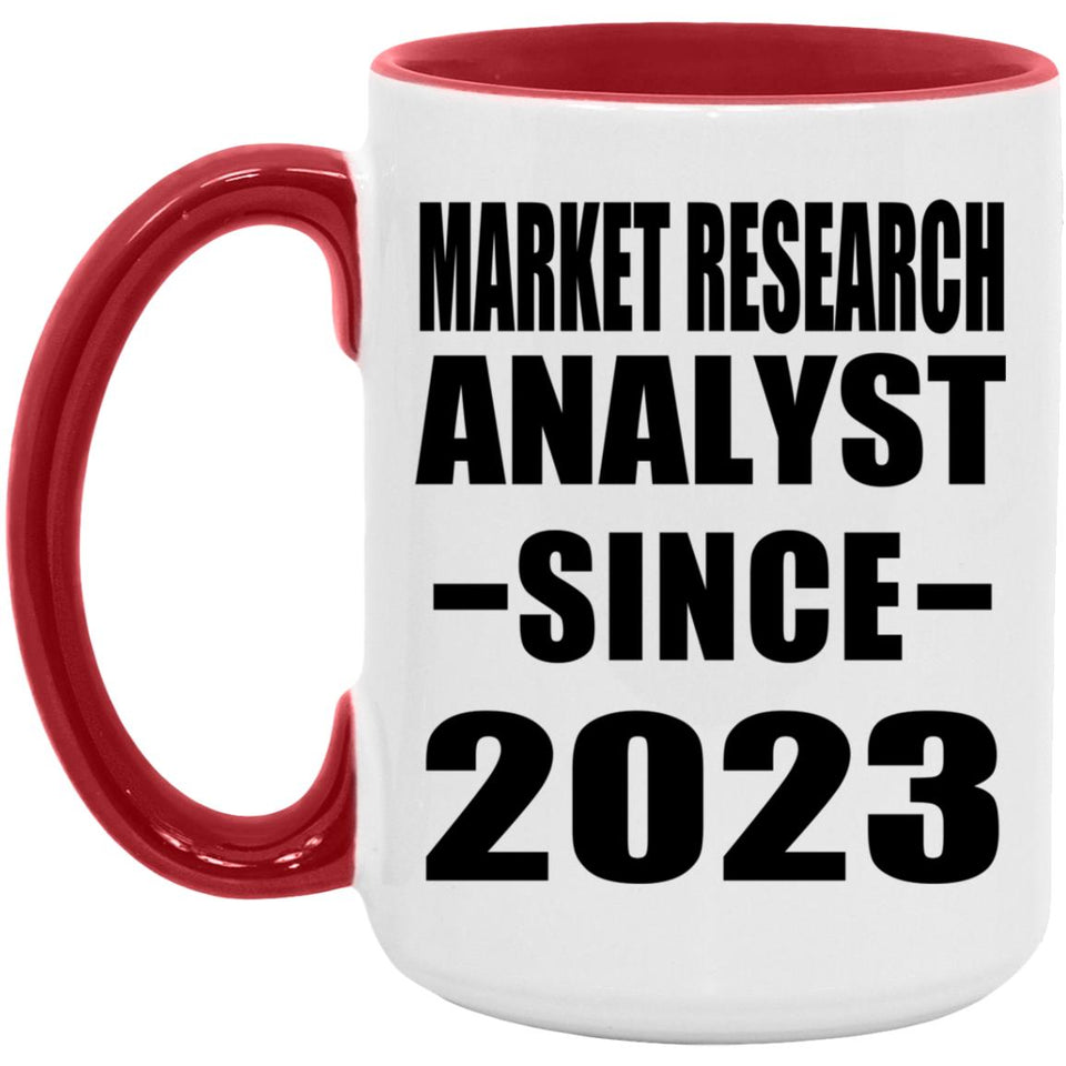 Market Research Analyst Since 2023 - 15oz Accent Mug Red
