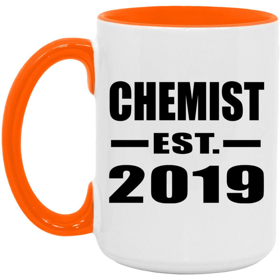 Chemist Established EST. 2019 - 15oz Accent Mug Orange