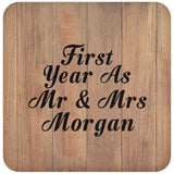 First Year As Mr & Mrs Morgan - Drink Coaster C