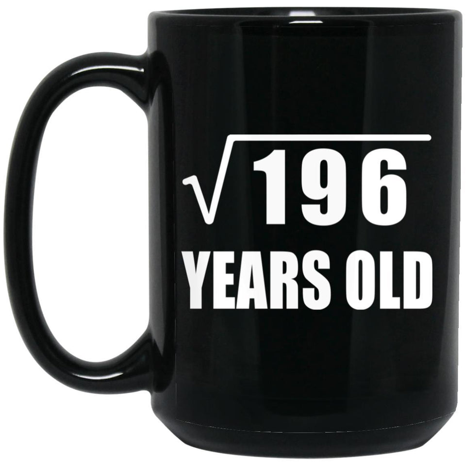 14th Birthday Square Root of 196 Years Old - 15oz Coffee Mug Black