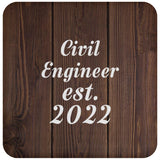 Civil Engineer Established Est. 2022 - Drink Coaster D
