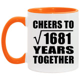 41st Anniversary Cheers To Square Root of 1681 Years Together - 11oz Accent Mug Orange