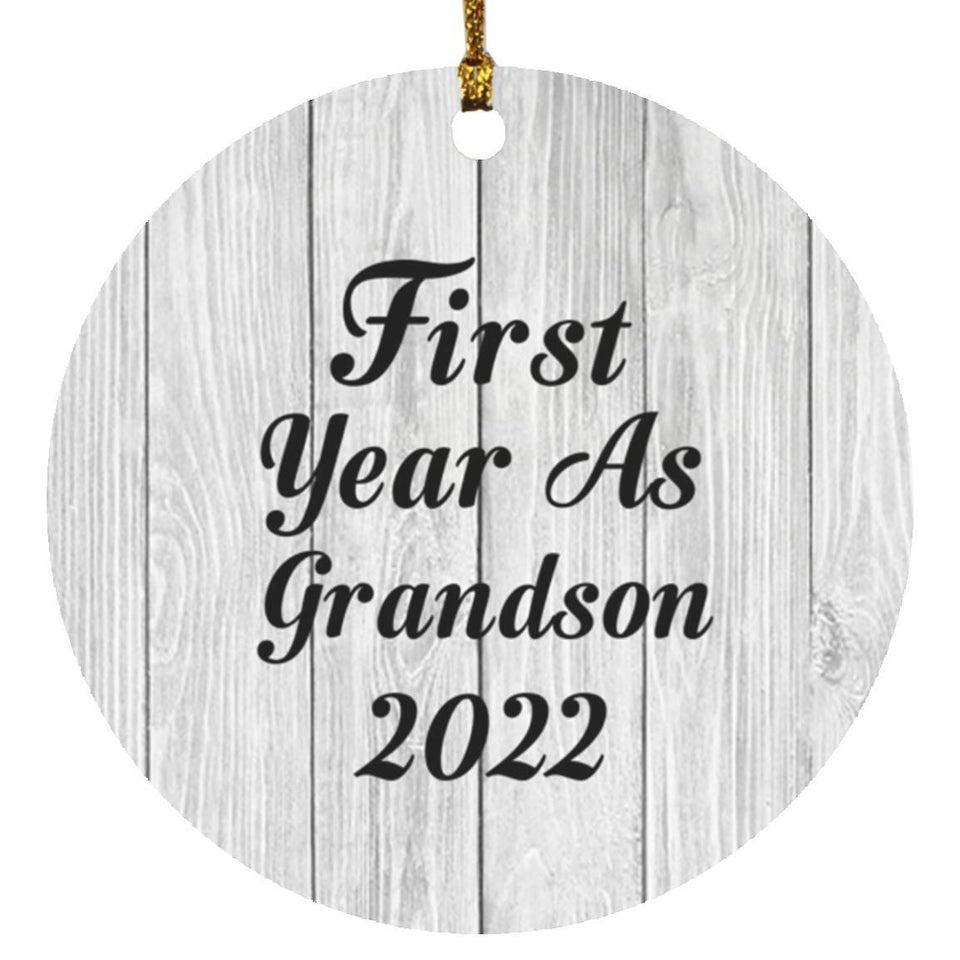 First Year As Grandson 2022 - Circle Ornament F