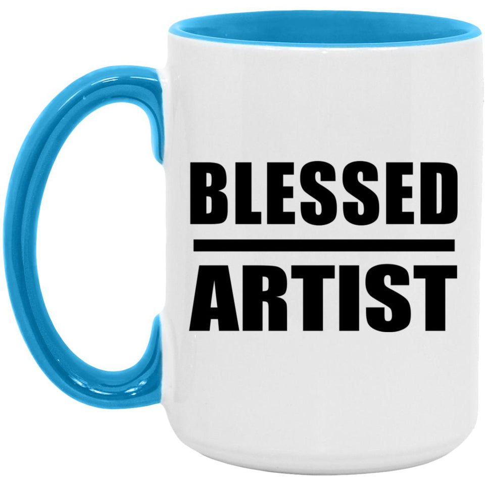 Blessed Artist - 15oz Accent Mug Blue