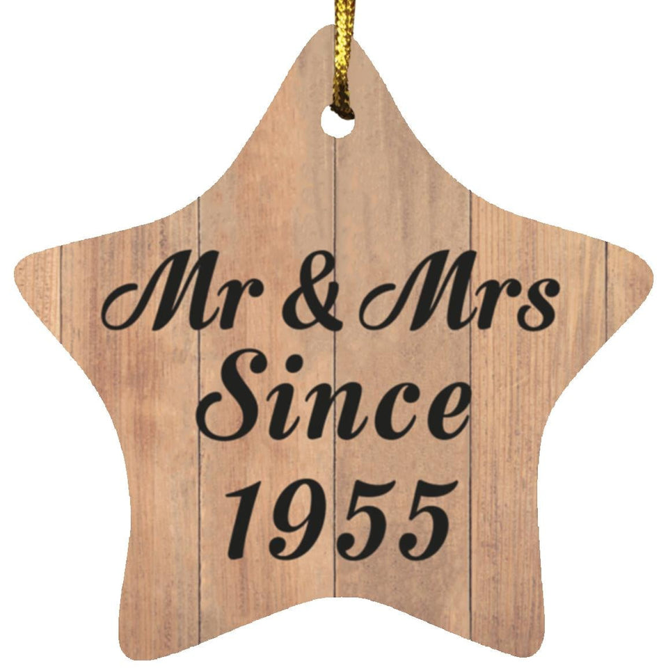 69th Anniversary Mr & Mrs Since 1955 - Star Ornament C