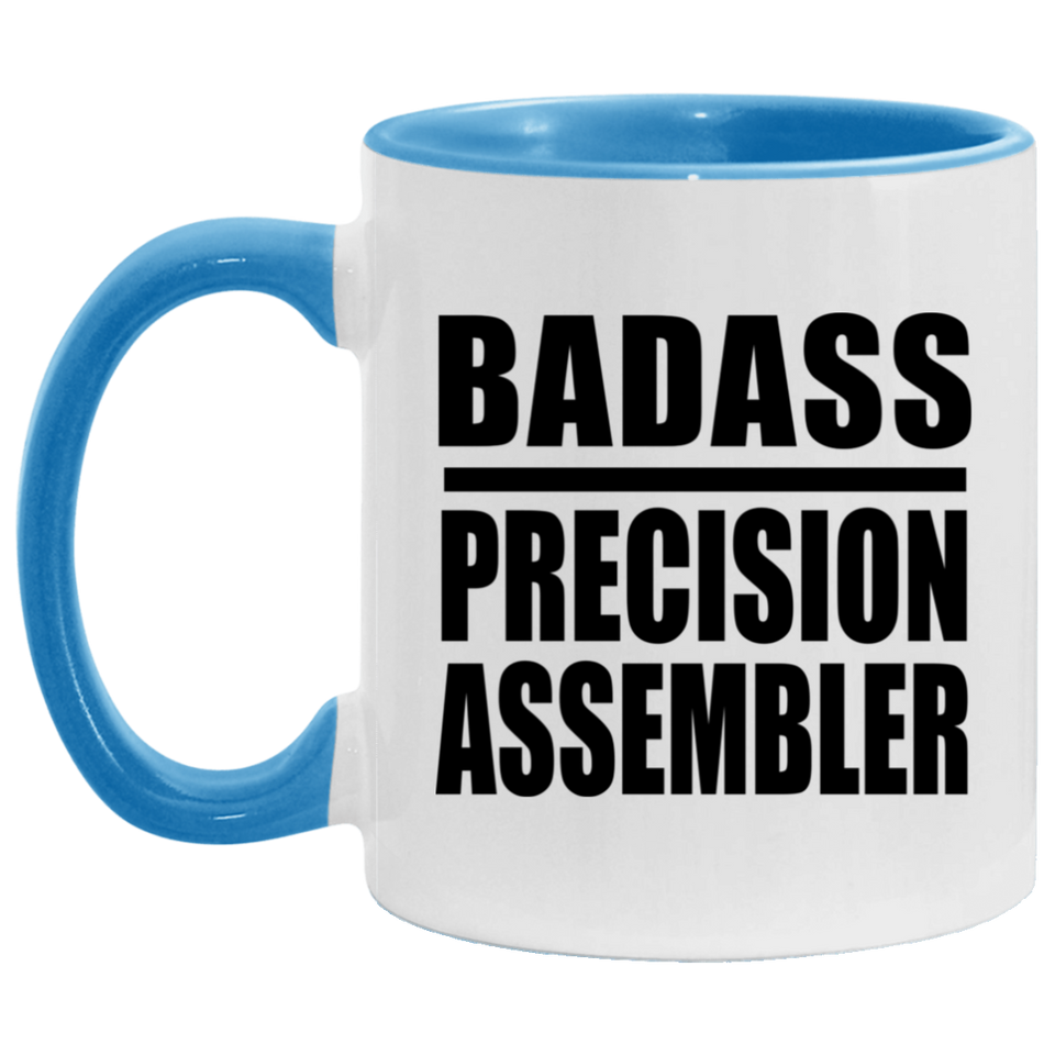 Badass Precision Assembler - 11oz Accent Mug Blue