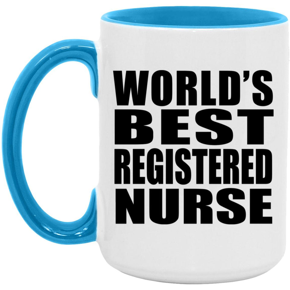 World's Best Registered Nurse - 15oz Accent Mug Blue