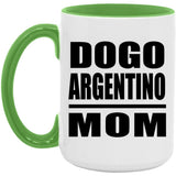 Dogo Argentino Mom - 15oz Accent Mug Green