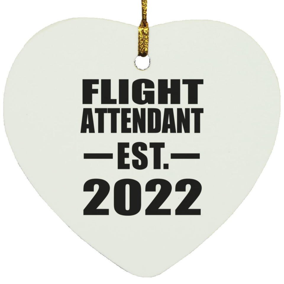 Flight Attendant Established EST. 2022 - Heart Ornament