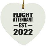 Flight Attendant Established EST. 2022 - Heart Ornament