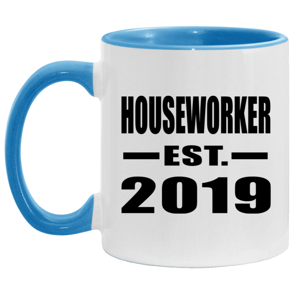 Houseworker Established EST. 2019 - 11oz Accent Mug Blue