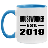 Houseworker Established EST. 2019 - 11oz Accent Mug Blue
