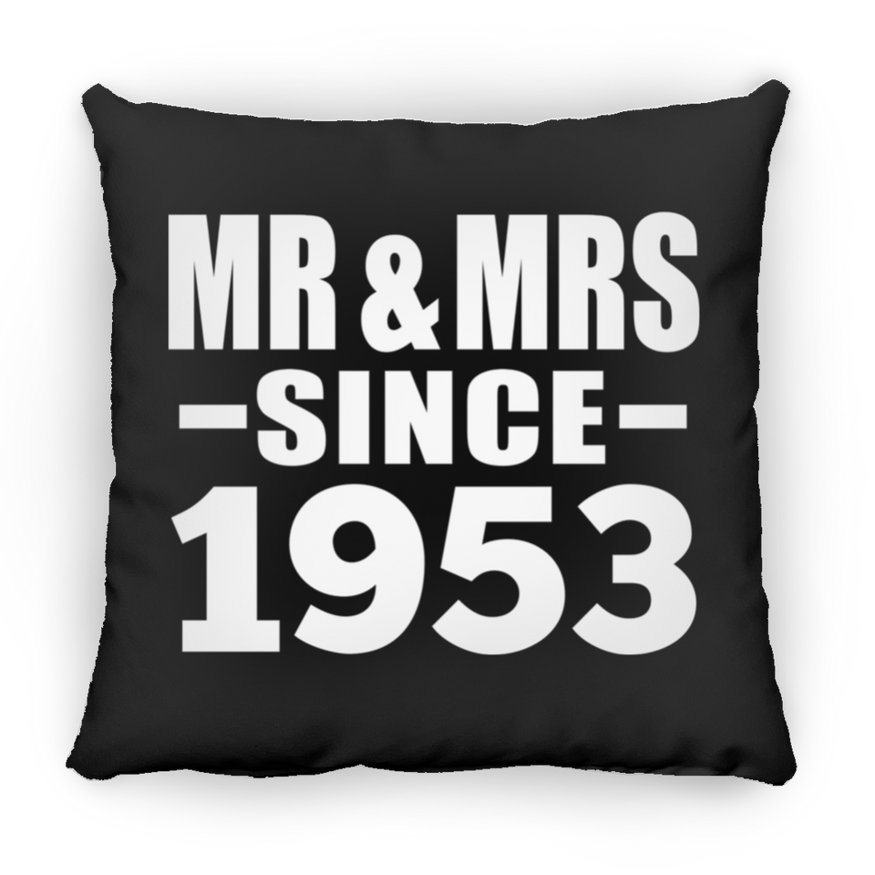 71st Anniversary Mr & Mrs Since 1953 - Throw Pillow Black