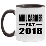 Mail Carrier Established EST. 2018 - 11oz Accent Mug Black