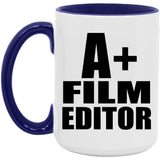 A+ Film Editor - 15oz Accent Mug Purple