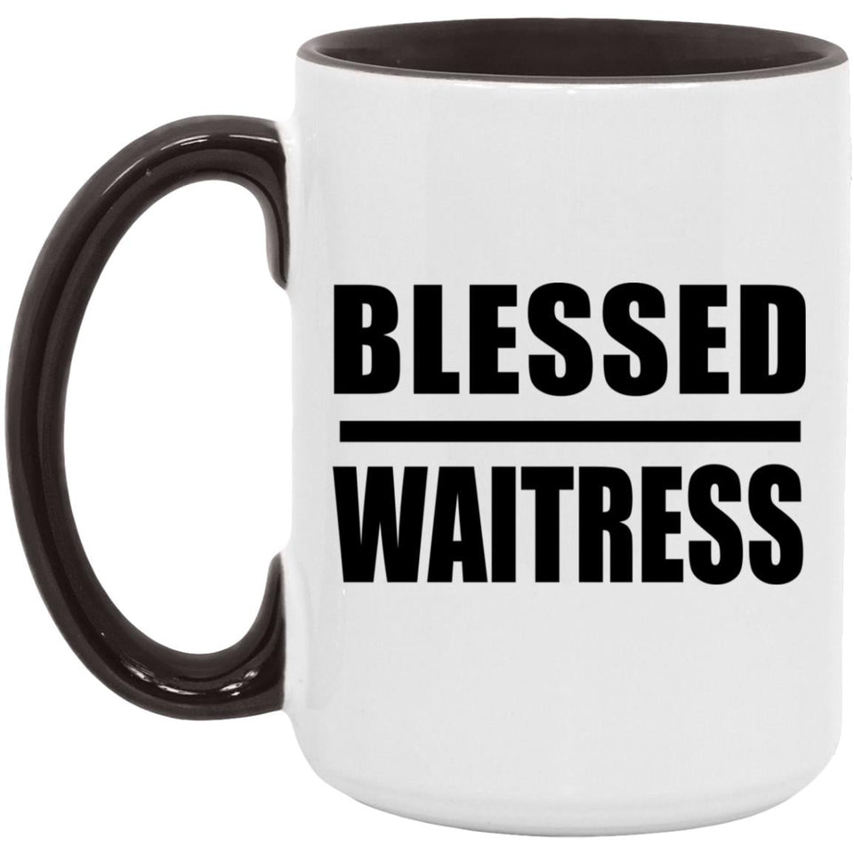 Blessed Waitress - 15oz Accent Mug Black