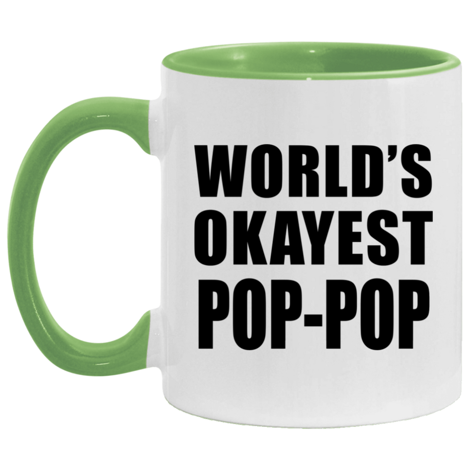 World's Okayest Pop-Pop - 11oz Accent Mug Green