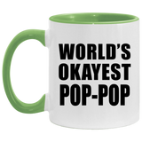 World's Okayest Pop-Pop - 11oz Accent Mug Green