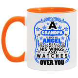 Grandpa Is An Angel Takes You Under His Wings - 11oz Accent Mug Orange