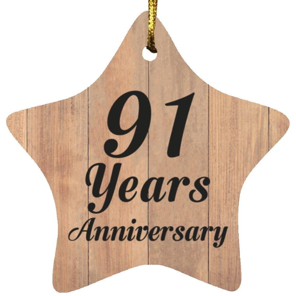91st Anniversary 91 Years Anniversary - Star Ornament C
