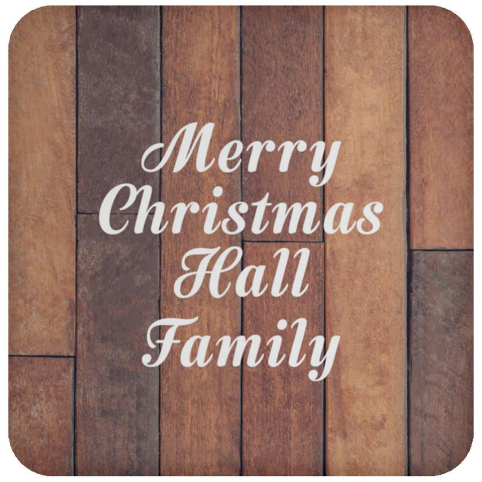 Merry Christmas Hall Family - Drink Coaster E