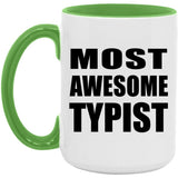Most Awesome Typist - 15oz Accent Mug Green