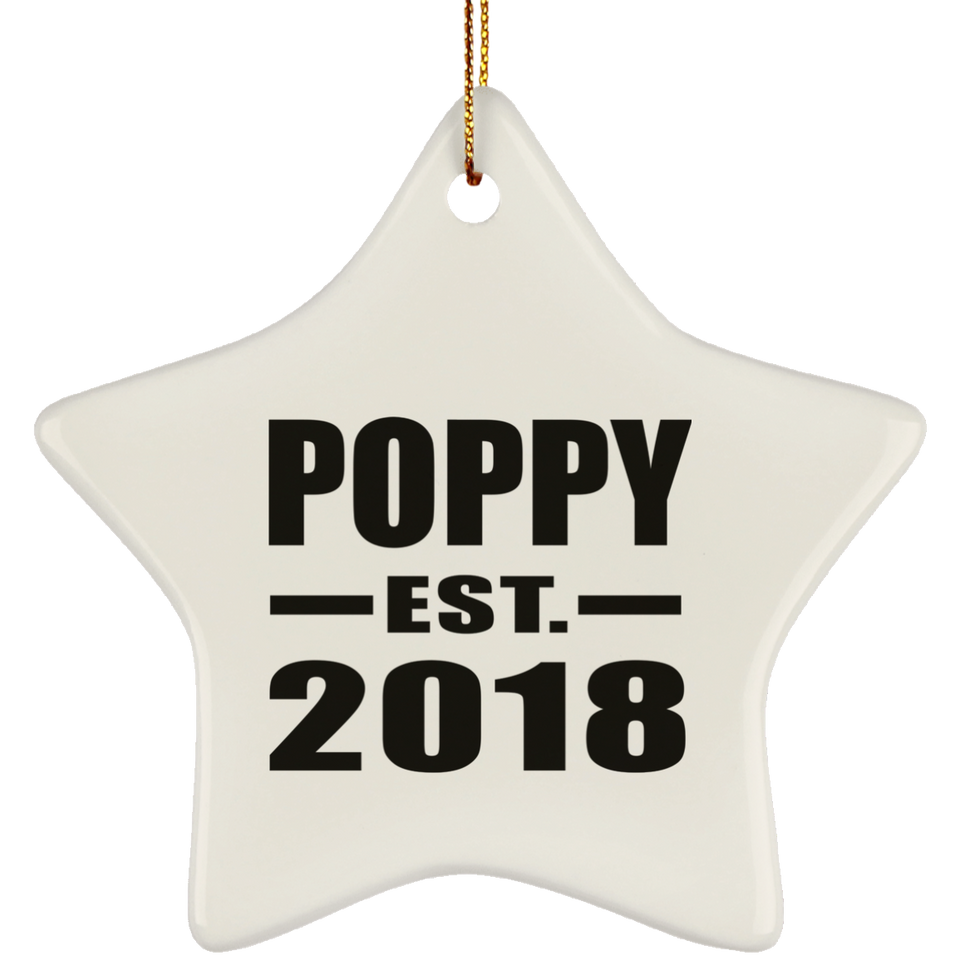 Poppy Established EST. 2018 - Star Ornament