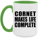 Cornet Makes Life Complete - 15oz Accent Mug Green
