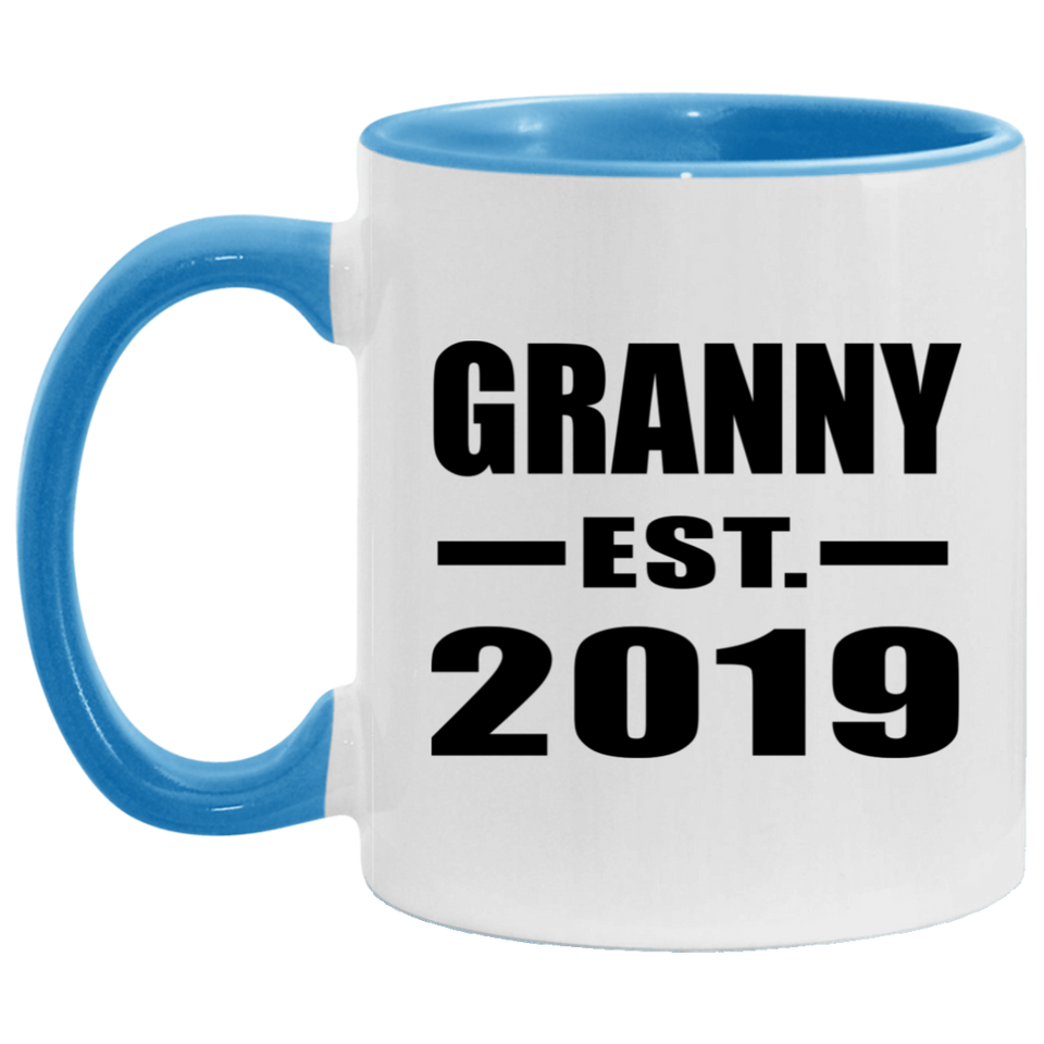 Granny Established EST. 2019 - 11oz Accent Mug Blue