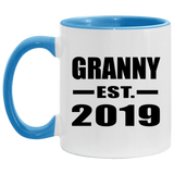 Granny Established EST. 2019 - 11oz Accent Mug Blue